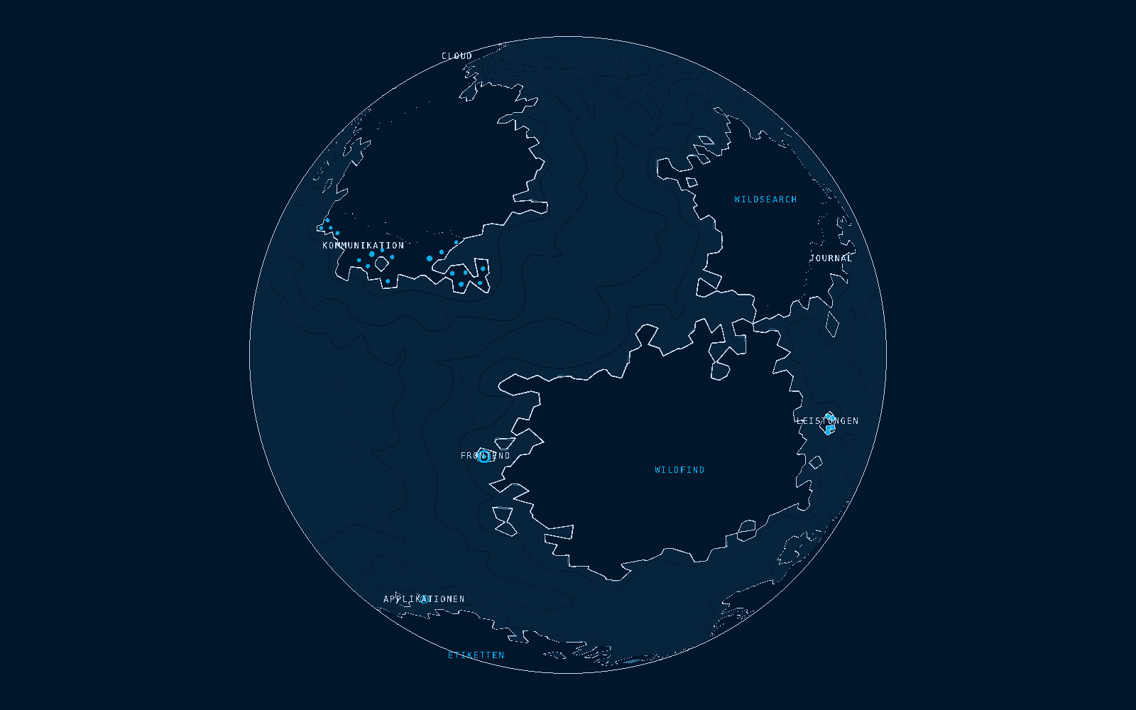 Die datendrang-Welt als Globus bei Nacht – zum interaktiven Globus